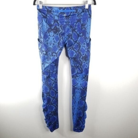 Lululemon Speed Tight IV Leggings Sz 6 Mini Ziggy Snake Pipe Dream Sapphire Blue - Picture 2 of 12